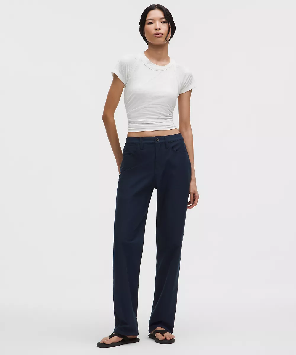 Pantalon EasyFive taille mi-haute droit décontracté *Regular — True Navy, view 1