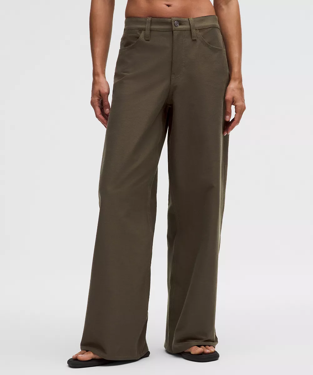 Pantalon EasyFive taille basse jambe large classique *Regular — Olive Brown, view 2