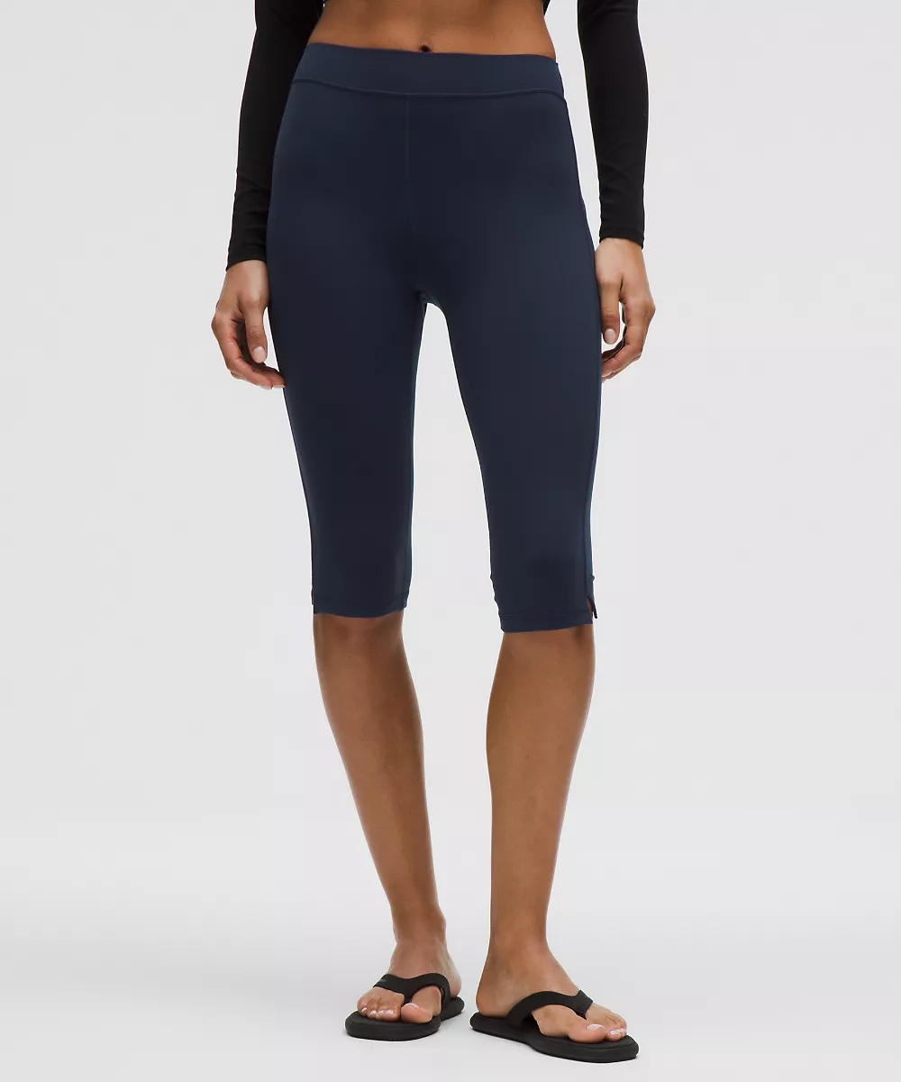Groove legging court taille haute à ourlet cranté 15" — Club Blue, view 2