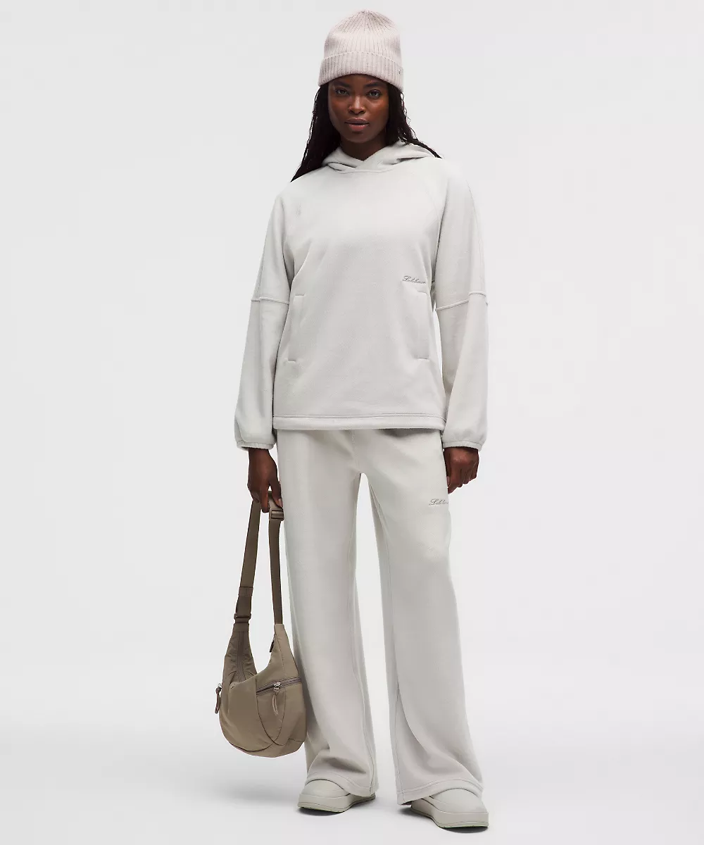 Pantalon taille mi-haute en velours doux — Dove Grey, view 1