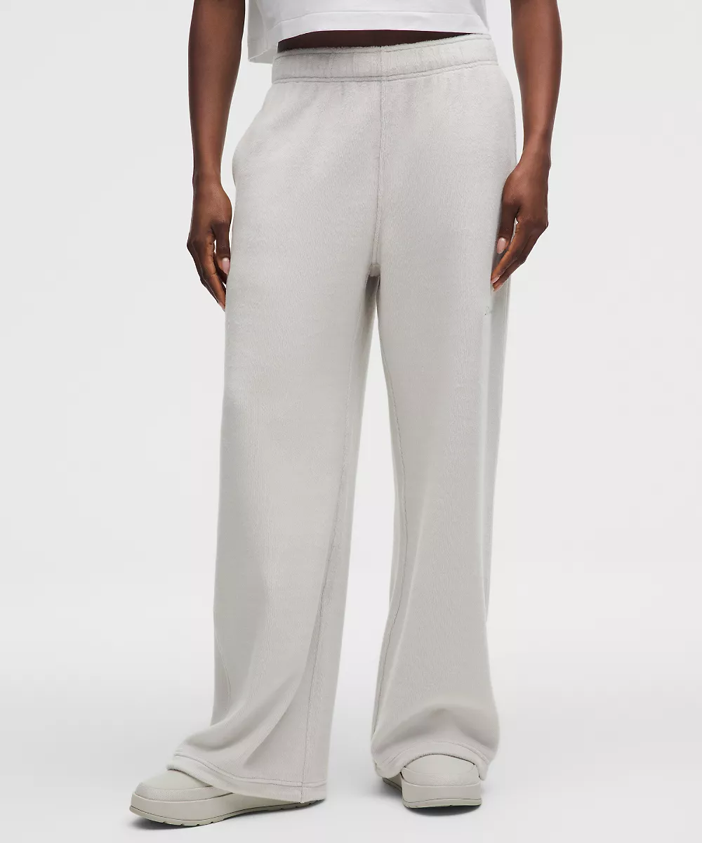 Pantalon taille mi-haute en velours doux — Dove Grey, view 2
