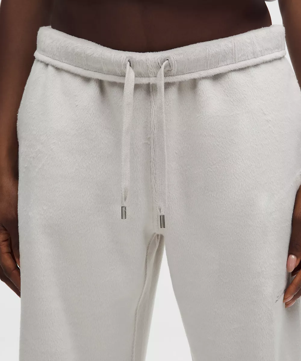 Pantalon taille mi-haute en velours doux — Dove Grey, view 5