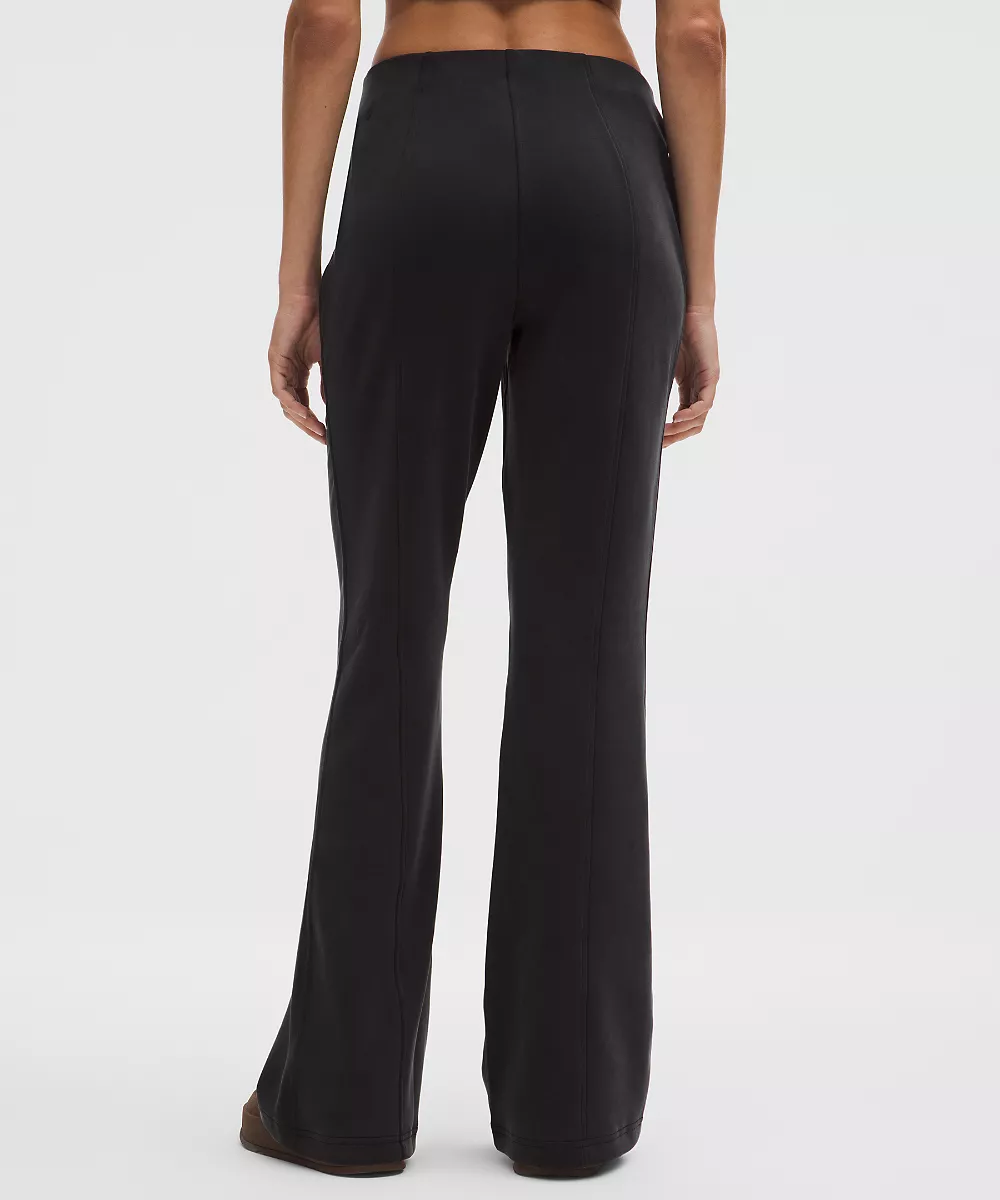 Pantalon évasé taille mi-haute Softstreme brossé *Regular — Black, view 3