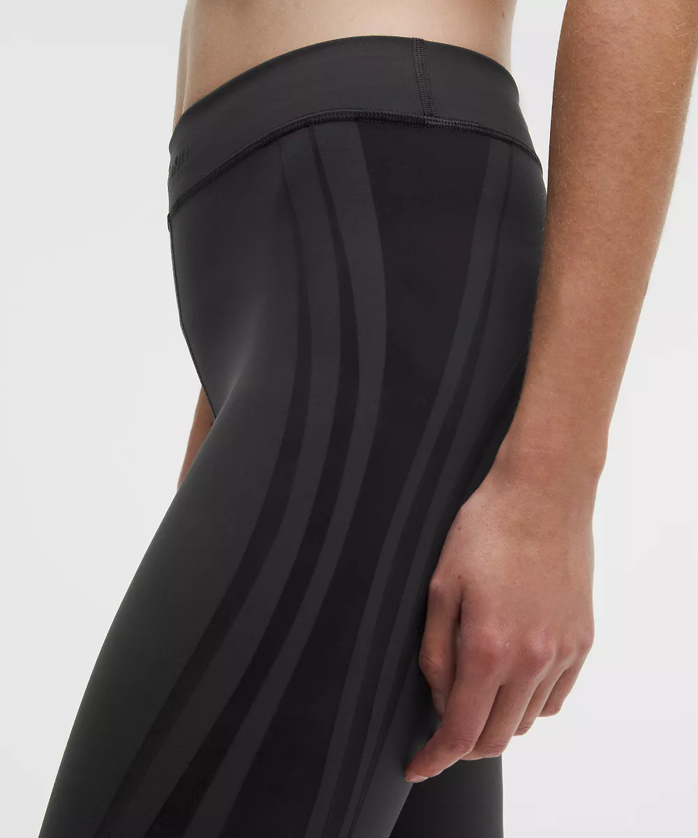 Legging taille haute Wunder Train 25" *Flocked — Black/Black, view 2