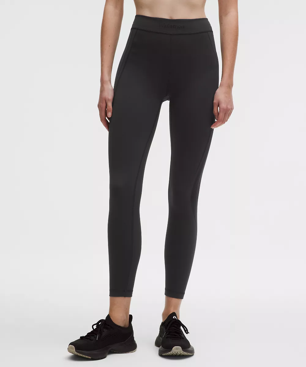 Legging taille haute Wunder Train 25" *Flocked — Black/Black, view 4