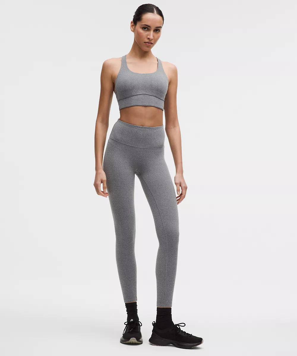 Legging taille haute Wunder Train 25" *Herringbone — Intertwine Texture Black White, view 1