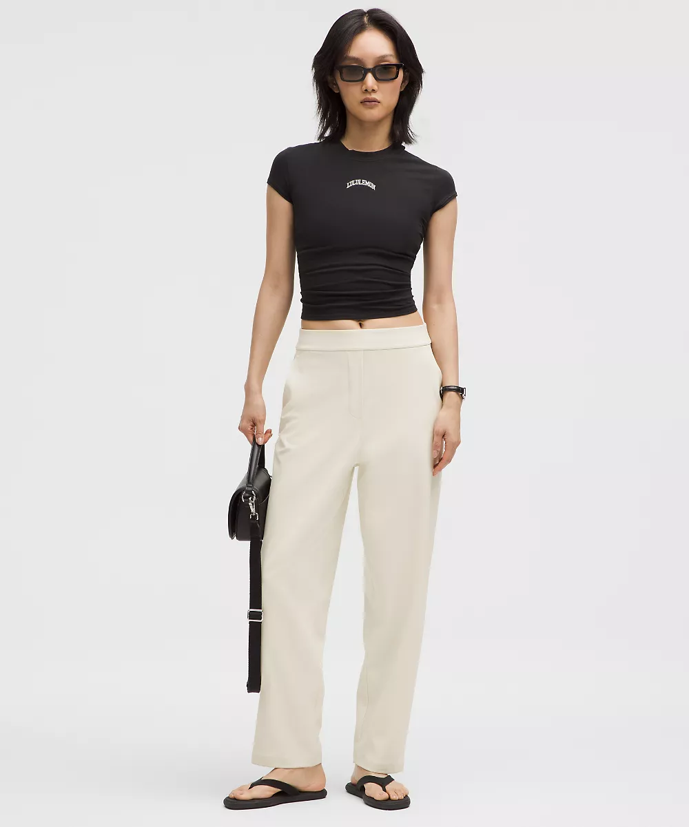 Pantalon Daydrift taille haute fuselé *Court — Light Ivory, view 2