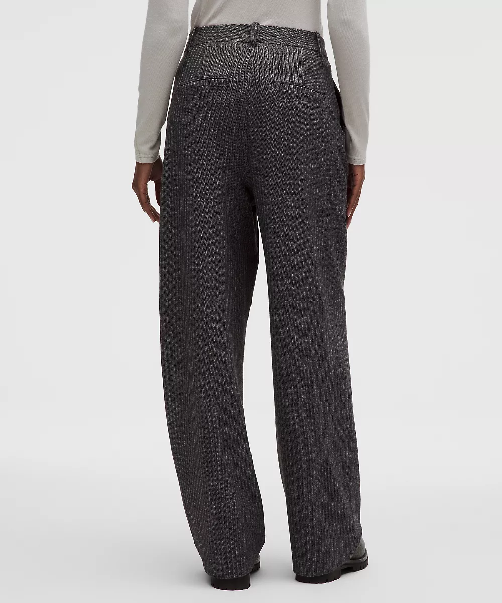 Pantalon Daydrift taille haute jambe large Regular *Chevrons — Heathered Herringbone Heathered Deep Coal Black, view 3