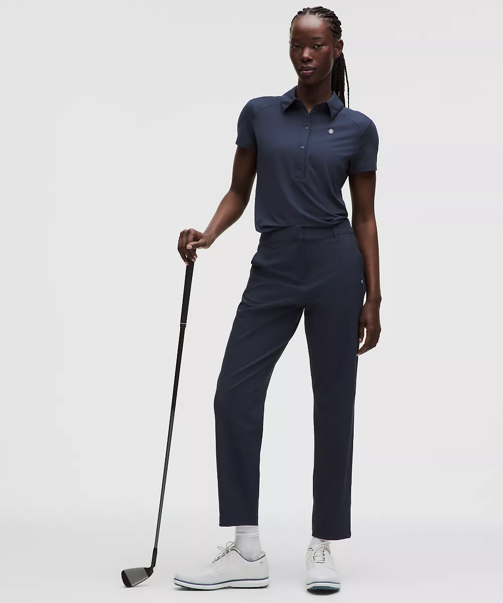 Pantalon de golf en twill extensible Regular *Logo cousu — Club Blue, view 1