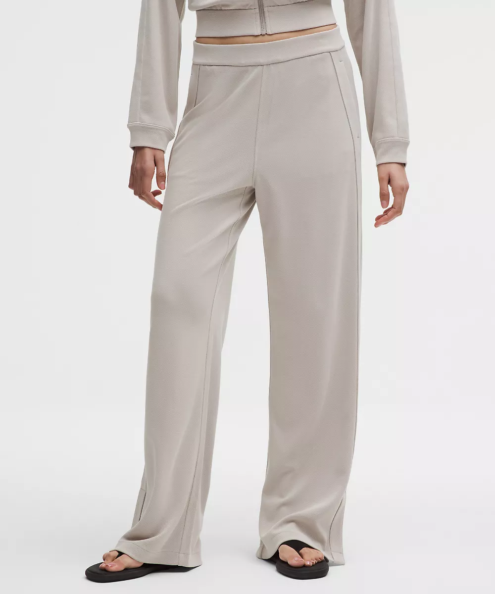 Pantalon Softstreme taille haute jambe large piqué *Regular — Downtown Tan, view 2