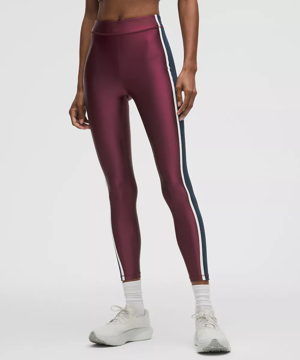 Legging taille haute Satin Shine 25" *Stripe — Burgundy Bay/True Navy/Light Ivory, view 2