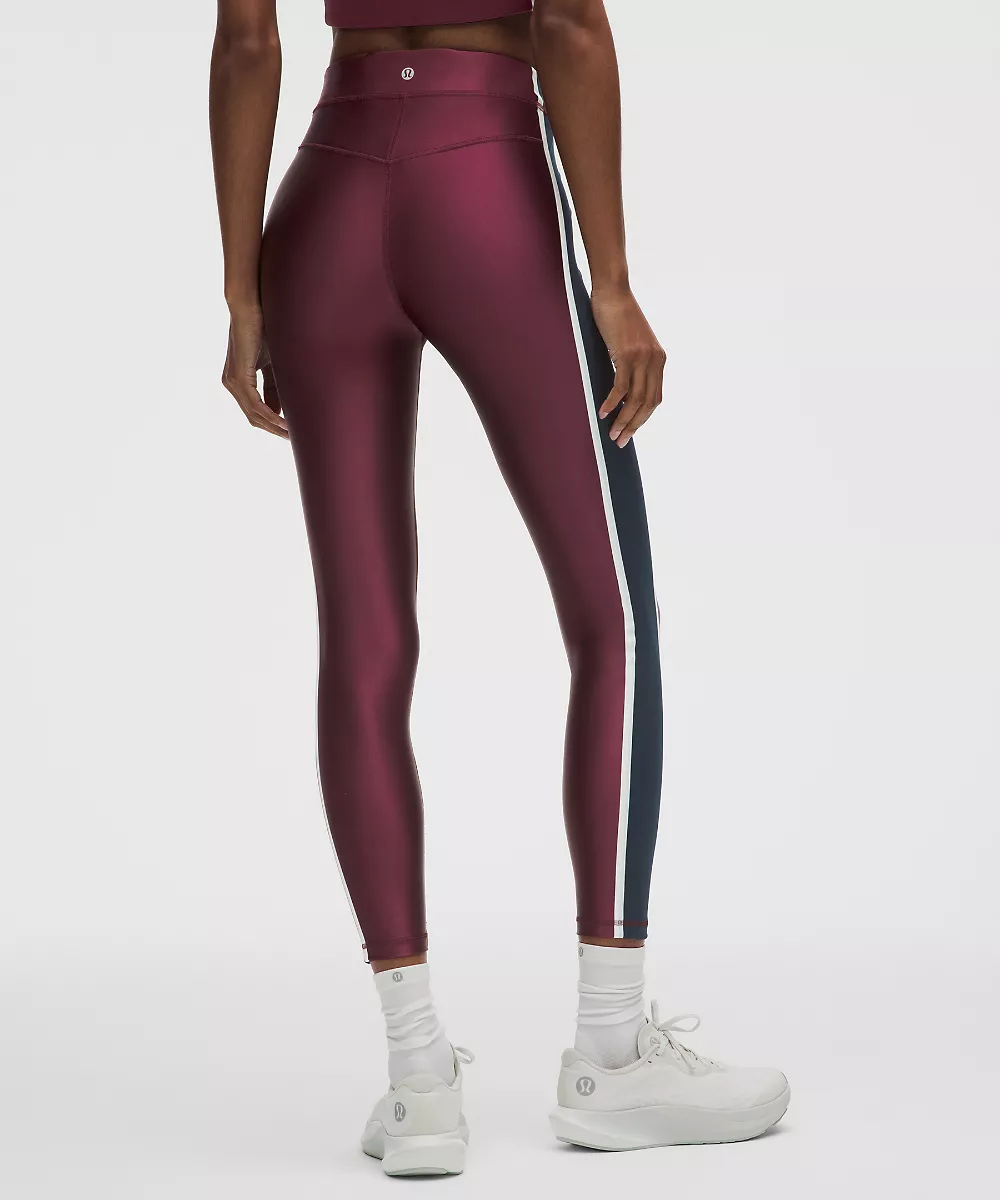 Legging taille haute Satin Shine 25" *Stripe — Burgundy Bay/True Navy/Light Ivory, view 3