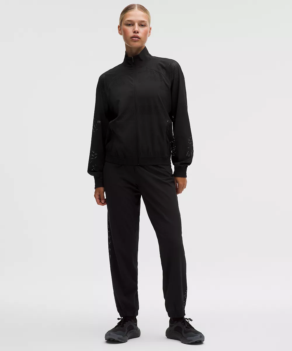 Jogging taille mi-haute Adapted State *Perforated Stripe — Black, view 1