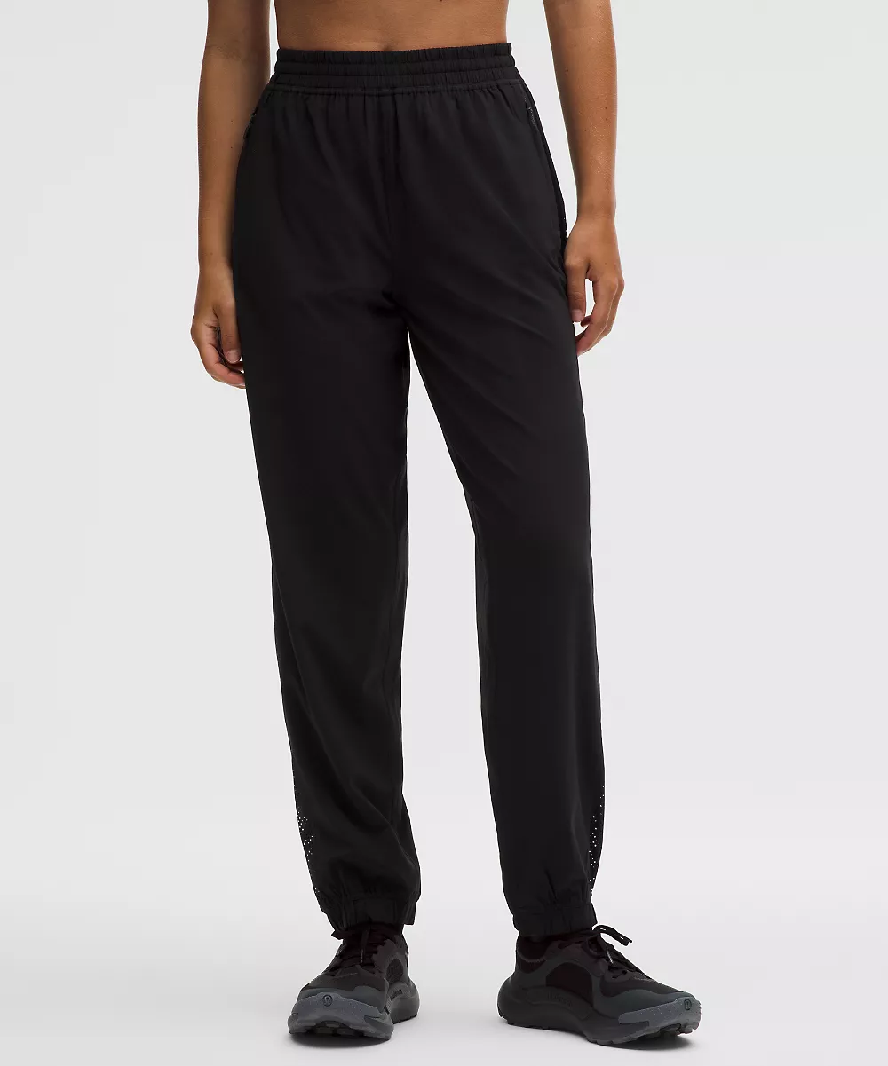 Jogging taille mi-haute Adapted State *Perforated Stripe — Black, view 2