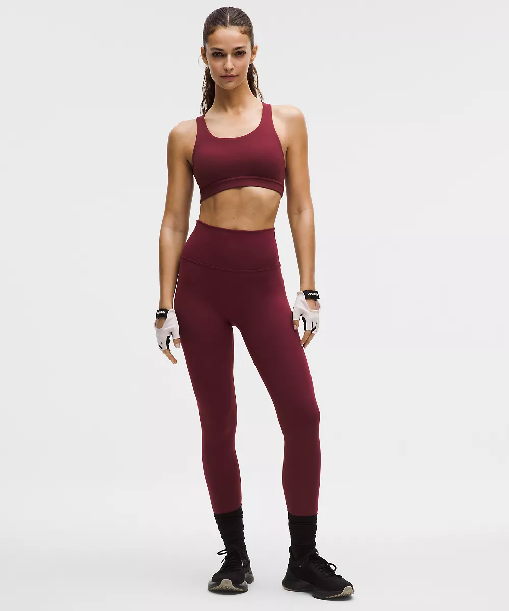 Legging taille haute sans démarcation Wunder Train 28" — Burgundy Bay, view 1
