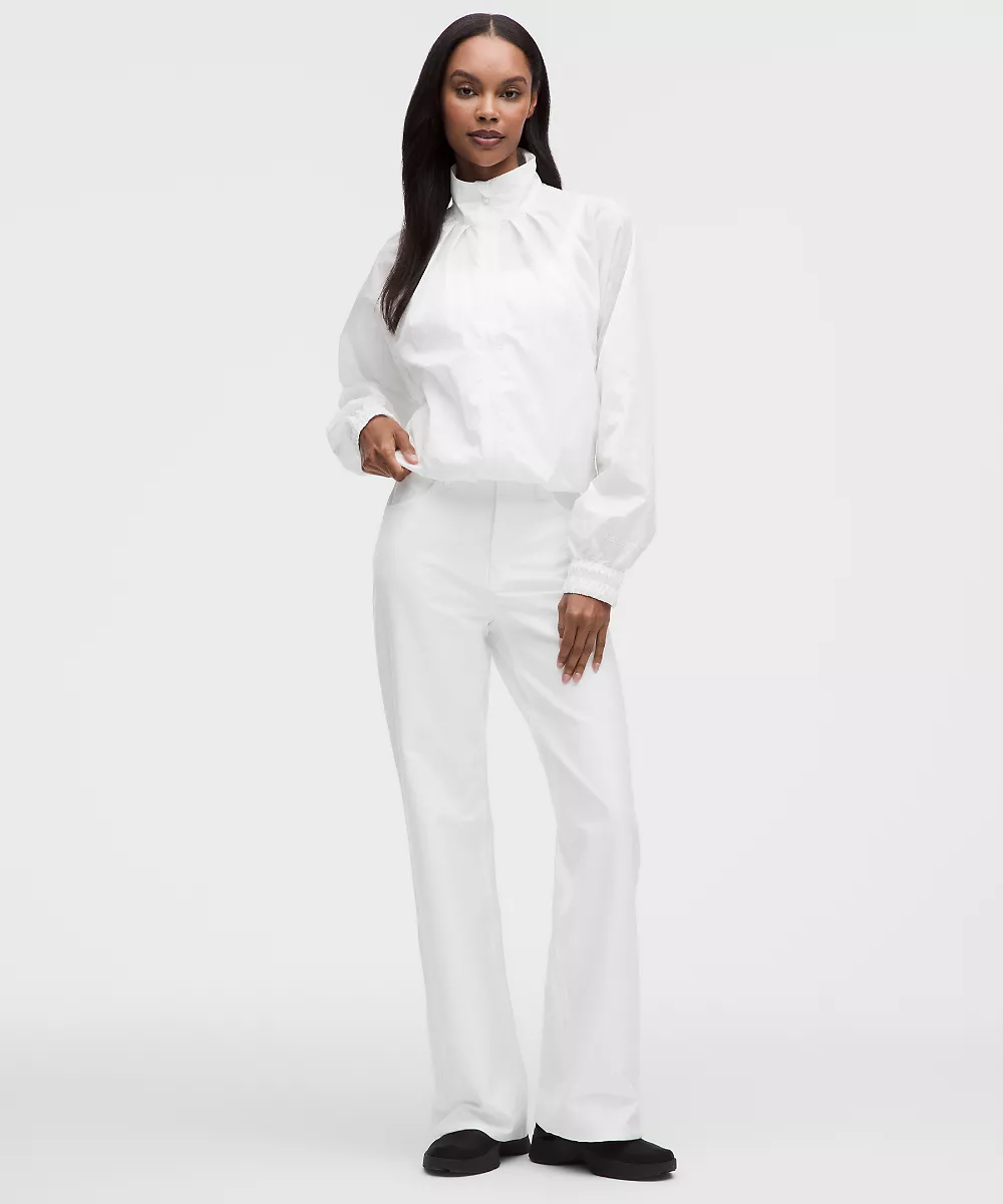 Pantalon EasyFive taille haute légèrement évasé *Grande taille — White, view 1