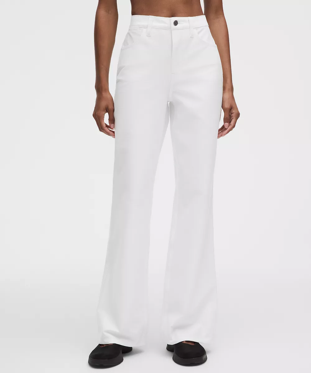 Pantalon EasyFive taille haute légèrement évasé *Grande taille — White, view 2