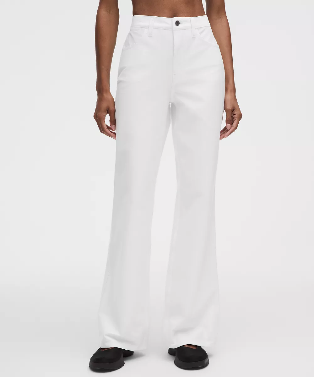 Pantalon EasyFive taille haute légèrement évasé *Court — White, view 2