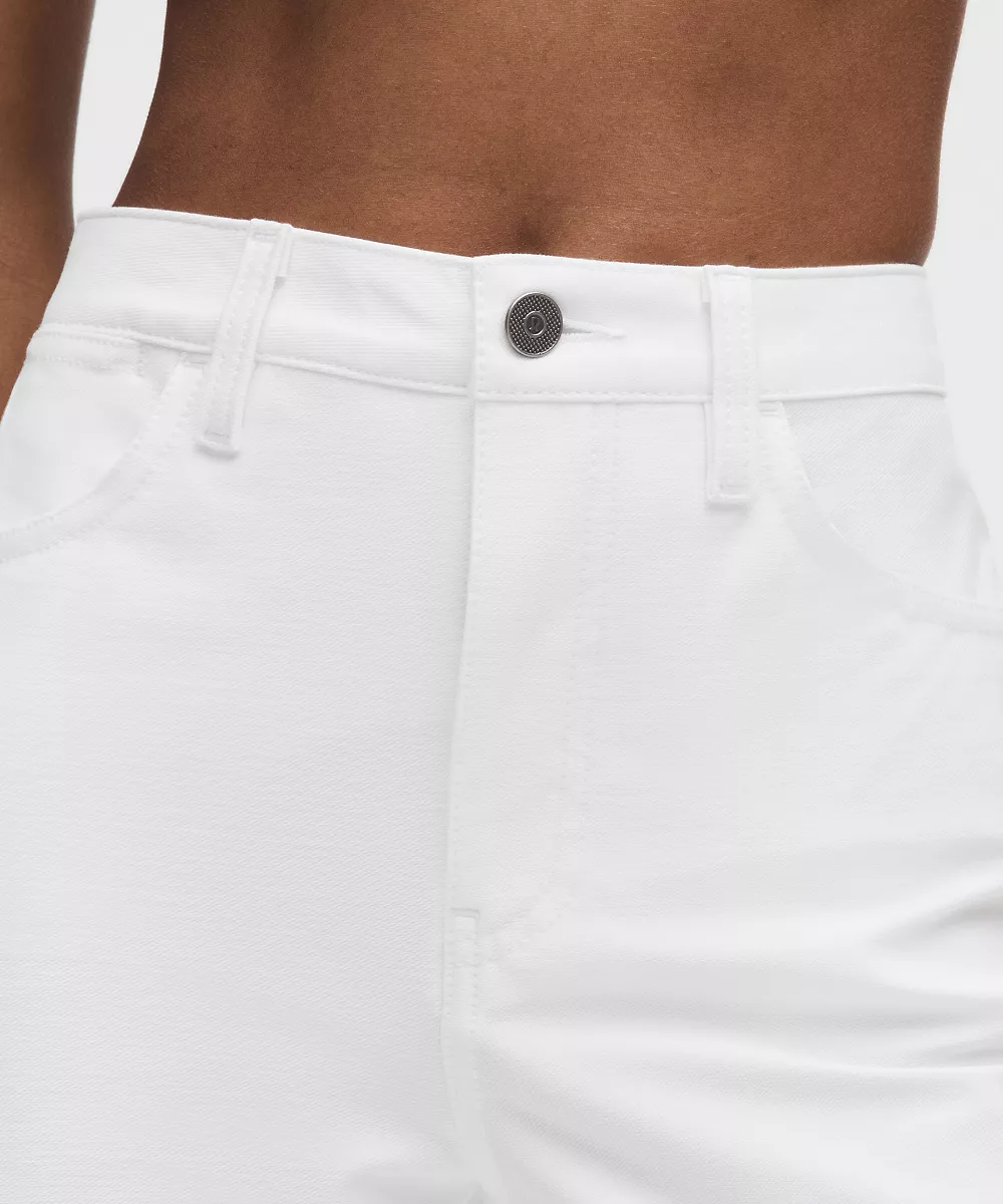 Pantalon EasyFive taille haute légèrement évasé *Court — White, view 4