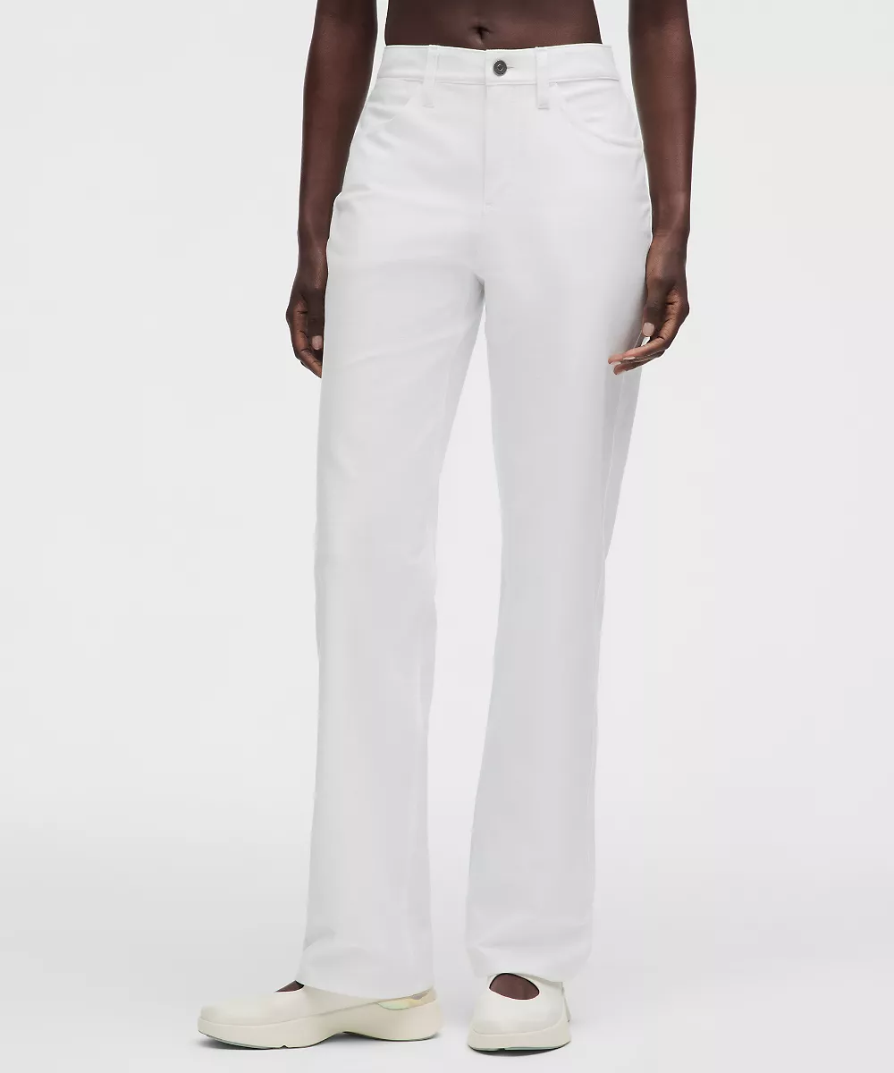 Pantalon EasyFive taille mi-haute droit décontracté *Court — White, view 2