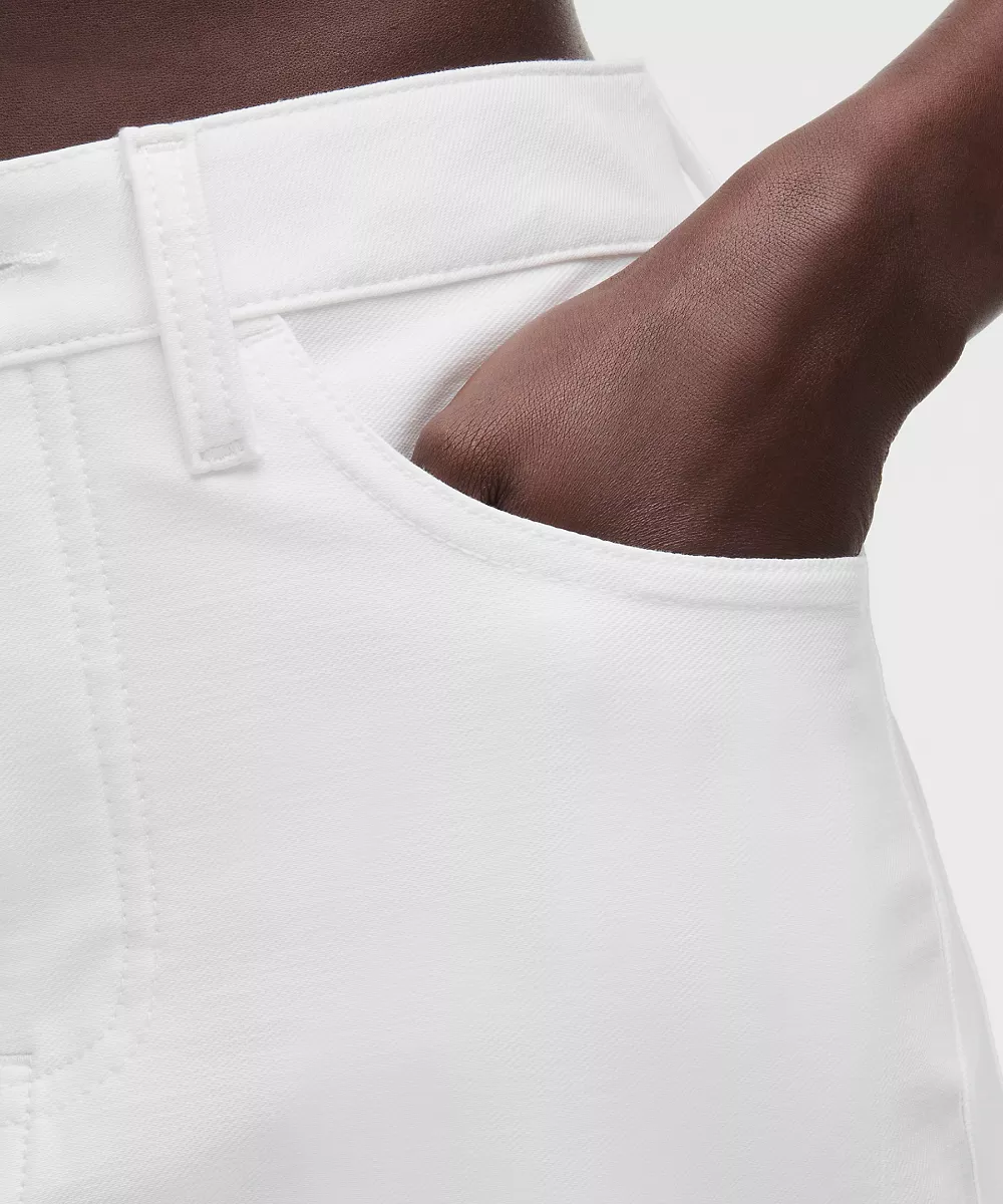 Pantalon EasyFive taille mi-haute droit décontracté *Court — White, view 5