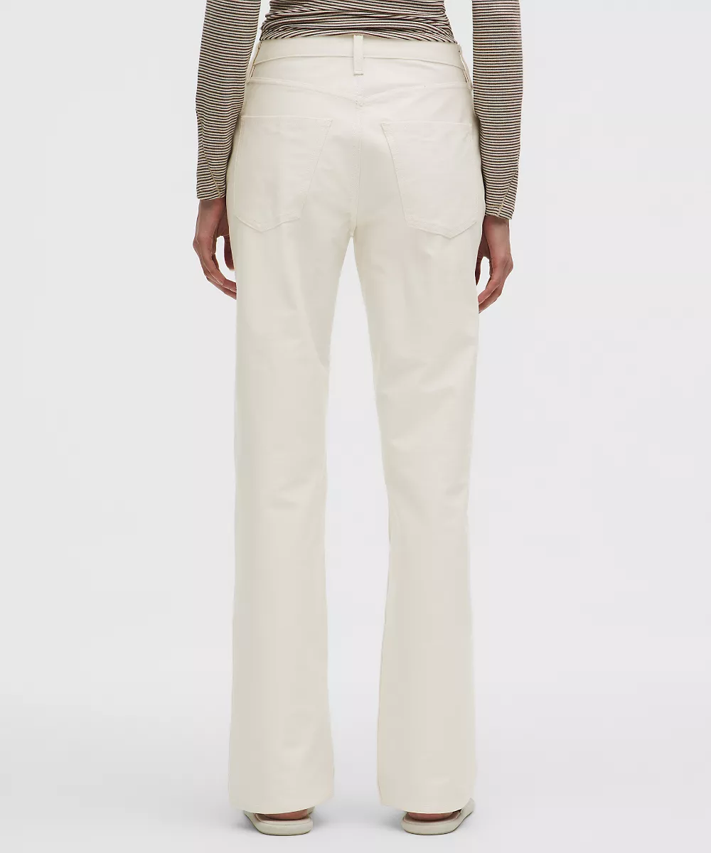 Pantalon EasyFive taille mi-haute droit décontracté *Court — Light Ivory, view 3