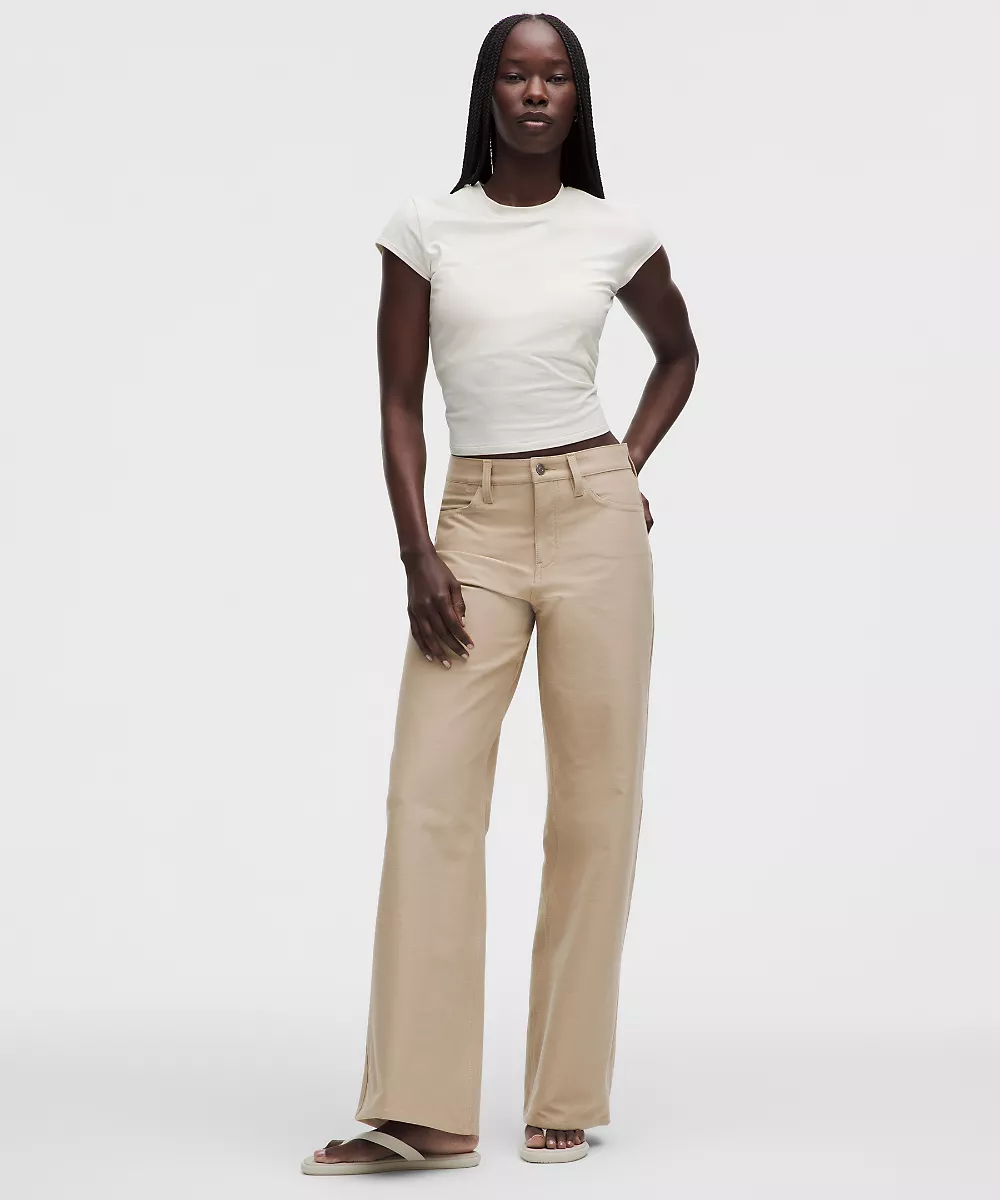 Pantalon EasyFive taille basse jambe large classique *Grande taille — Wacky Khaki, view 1