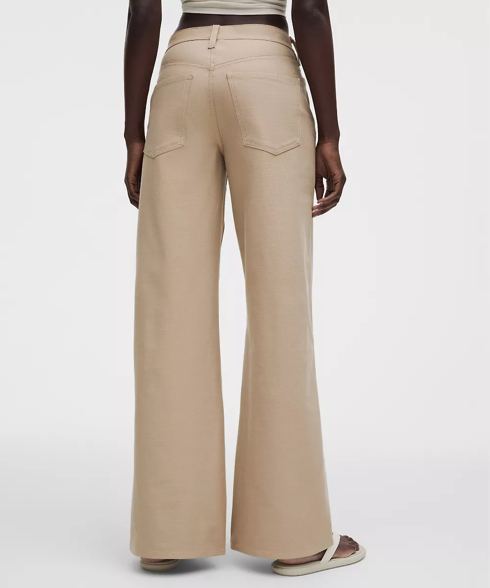 Pantalon EasyFive taille basse jambe large classique *Grande taille — Wacky Khaki, view 3