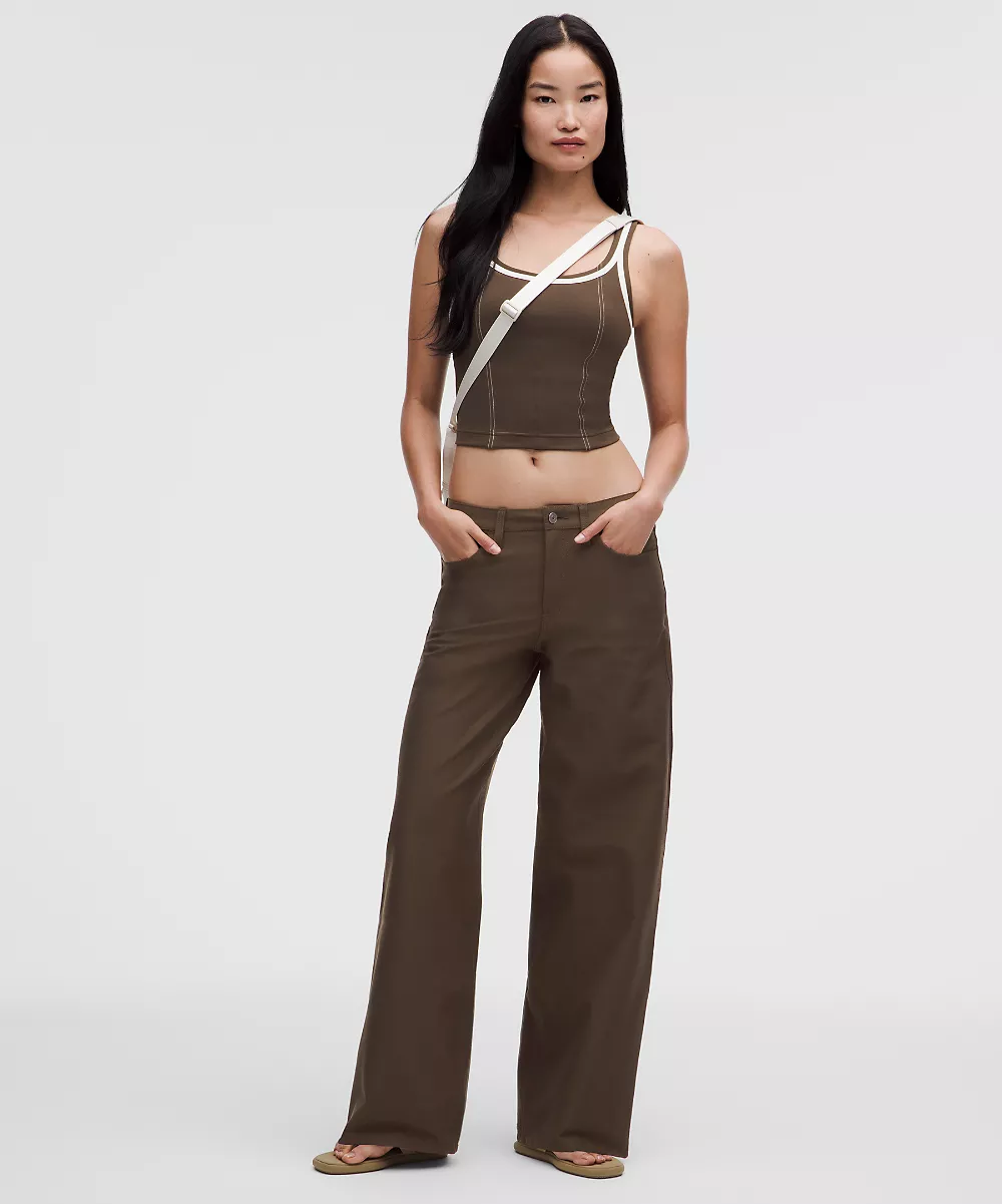 Pantalon EasyFive taille basse jambe large classique *Grande taille — Walnut Crunch, view 1