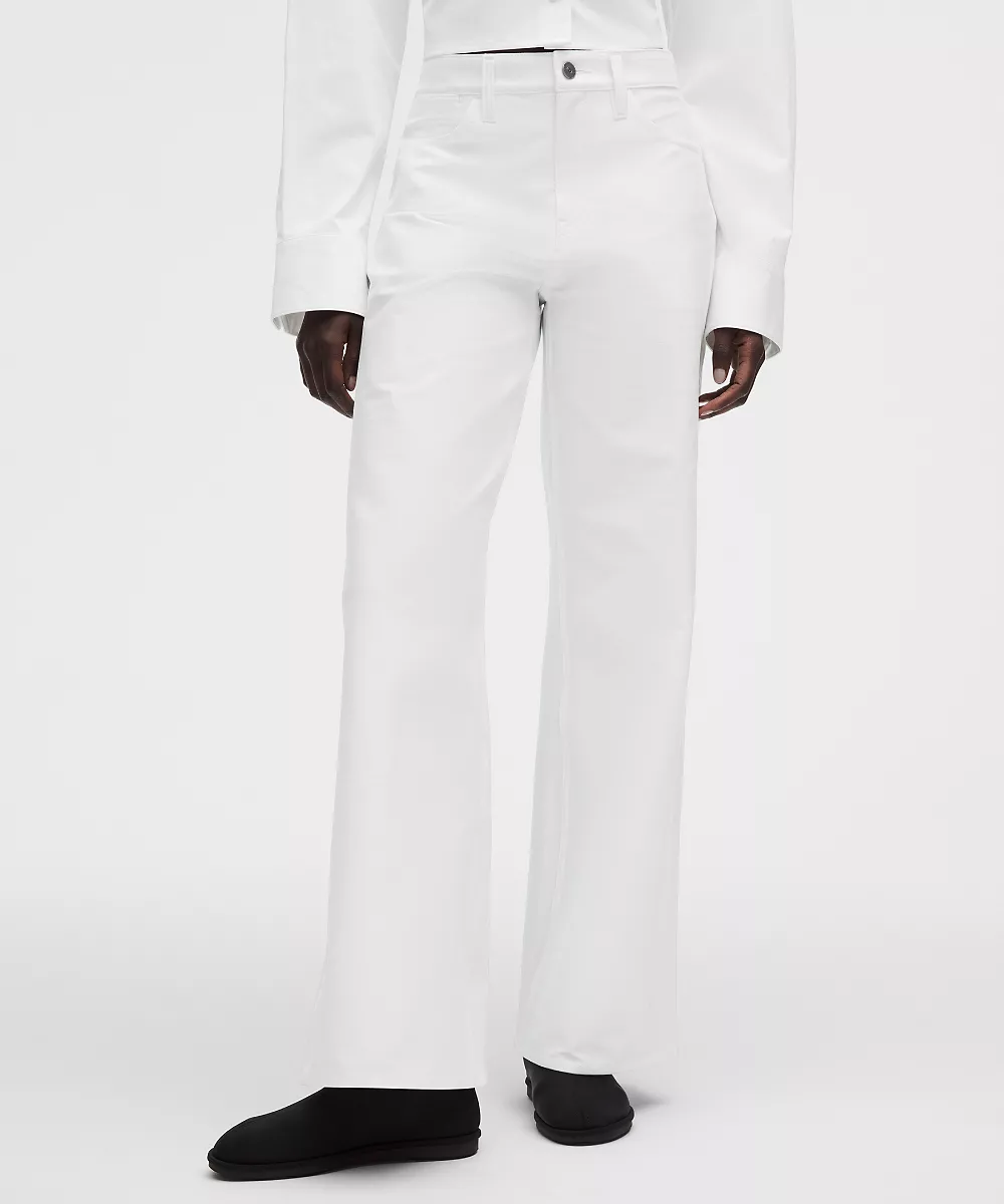 Pantalon EasyFive taille basse jambe large classique *Court — White, view 2