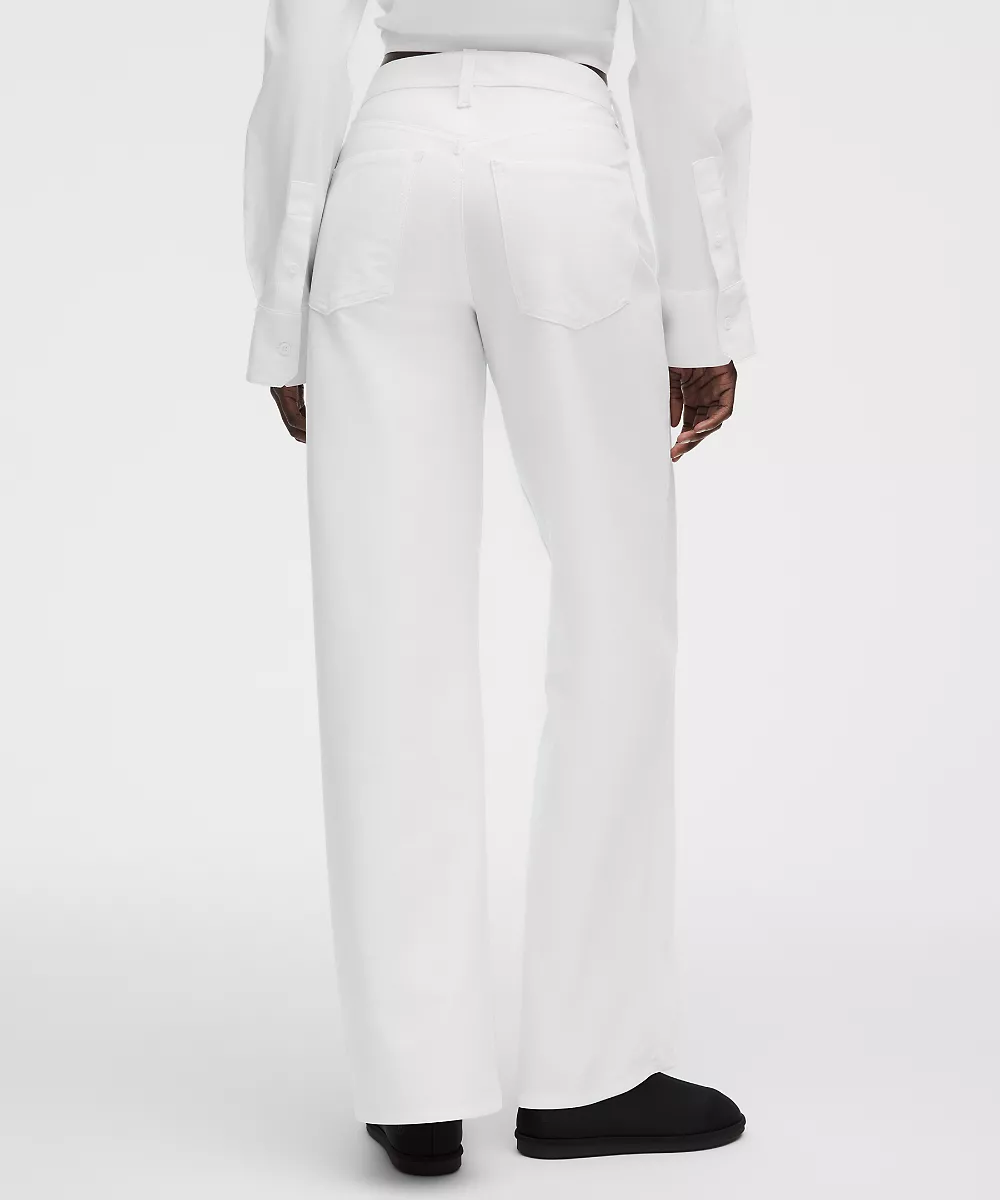 Pantalon EasyFive taille basse jambe large classique *Court — White, view 3