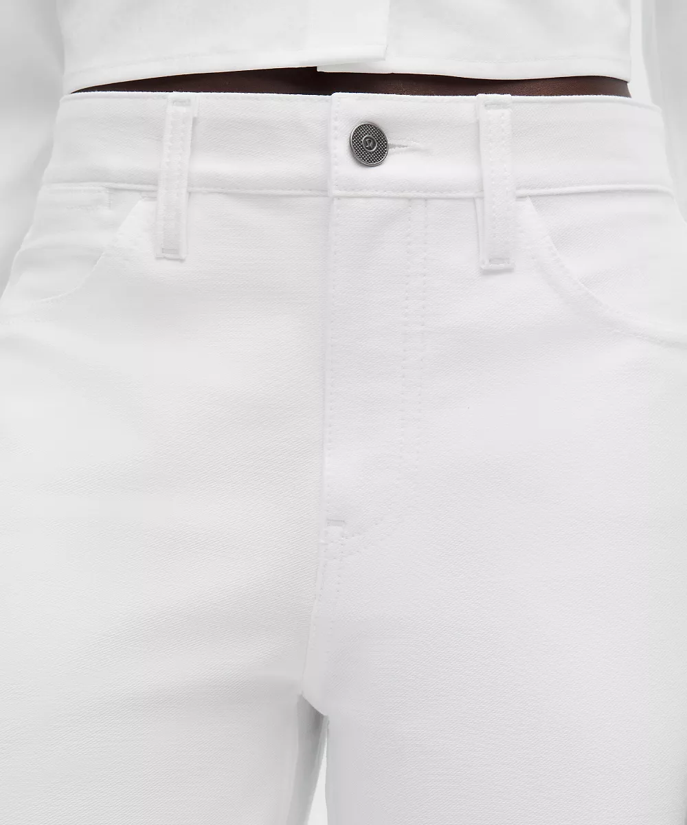 Pantalon EasyFive taille basse jambe large classique *Court — White, view 4