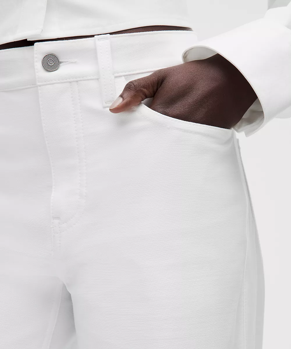 Pantalon EasyFive taille basse jambe large classique *Court — White, view 5