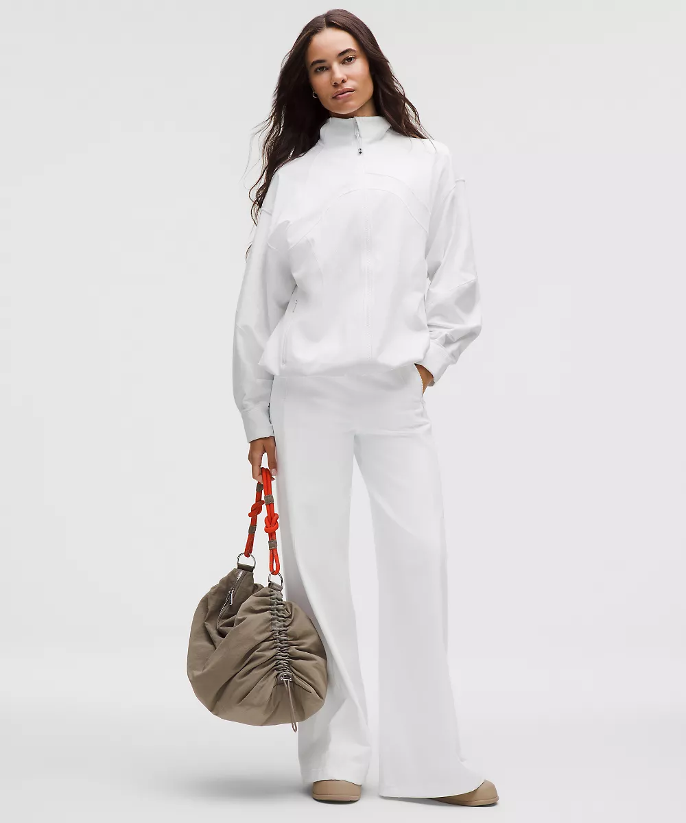 Pantalon Define taille haute jambe large *Luon — White, view 1