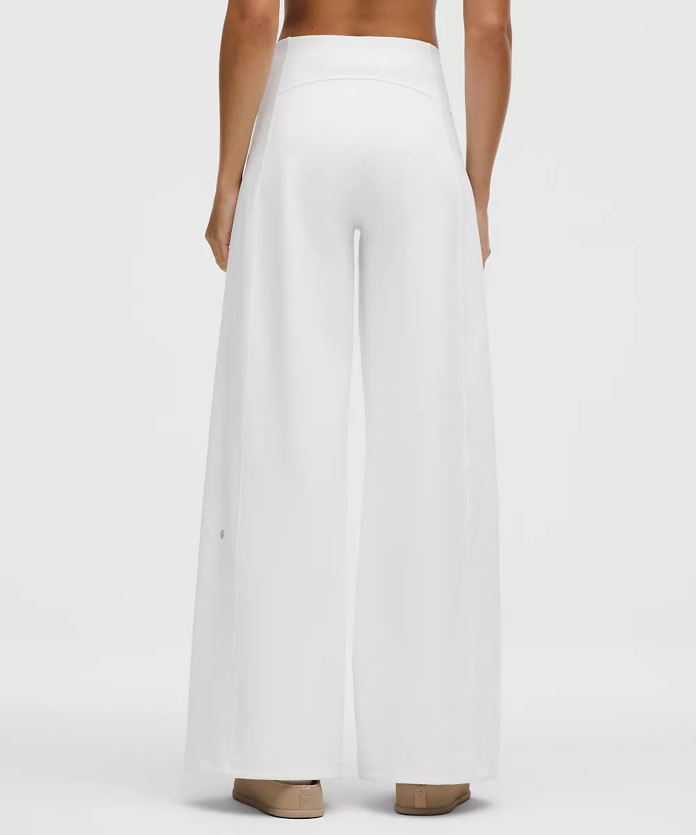 Pantalon Define taille haute jambe large *Luon — White, view 3