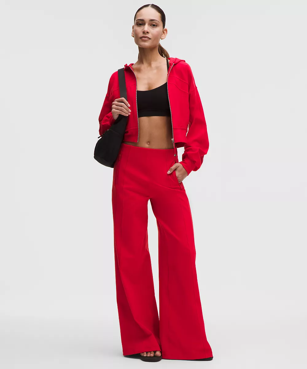 Pantalon Define taille haute jambe large *Luon — Oxford Red, view 1