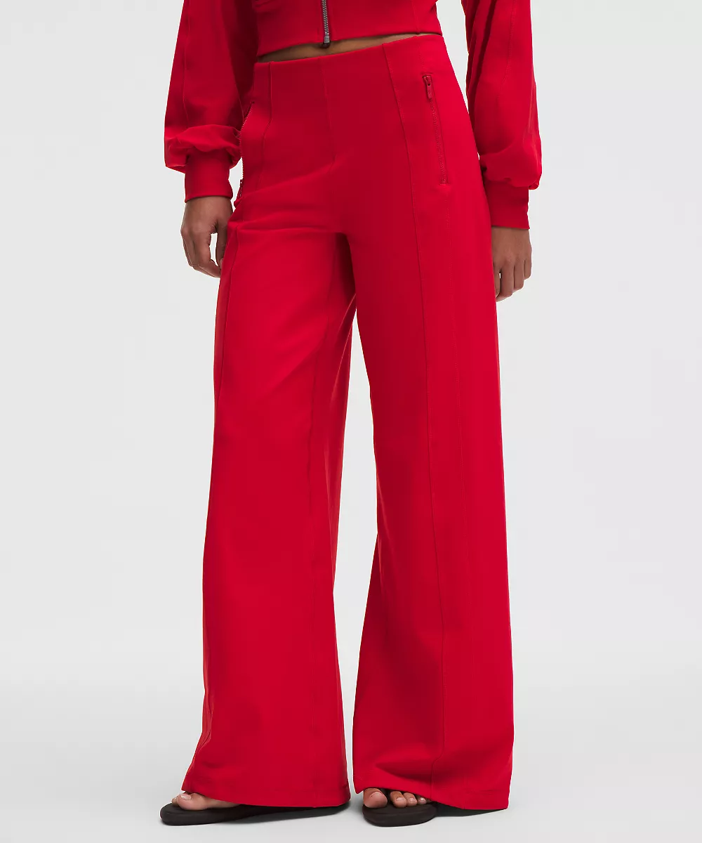 Pantalon Define taille haute jambe large *Luon — Oxford Red, view 2
