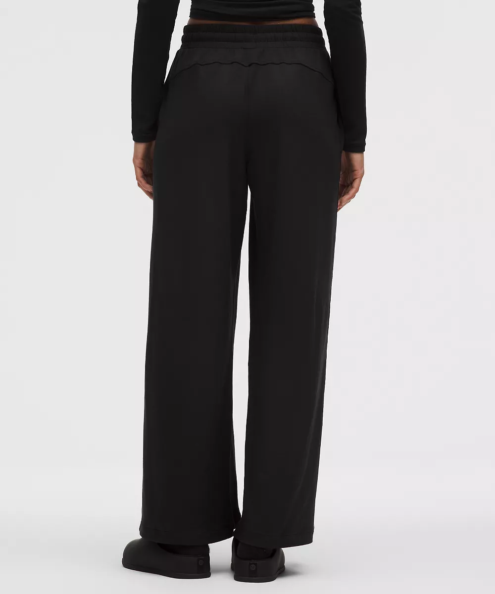 Pantalon taille haute plissé à jambe extra-large BeCalm — Black, view 3