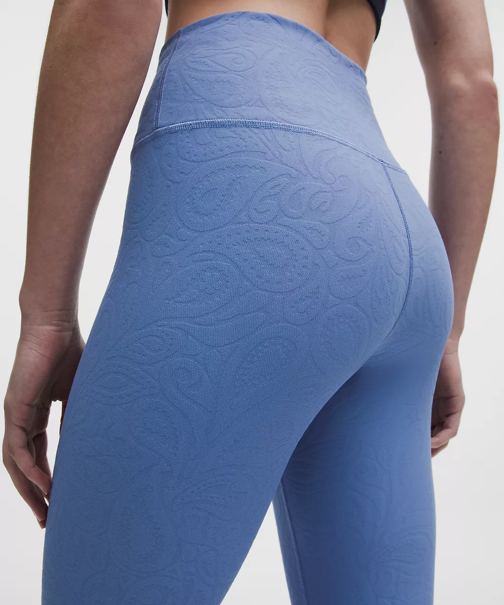 Legging taille haute Train jacquard cachemire 3D 25" — Paisley Texture Prep Blue, view 5