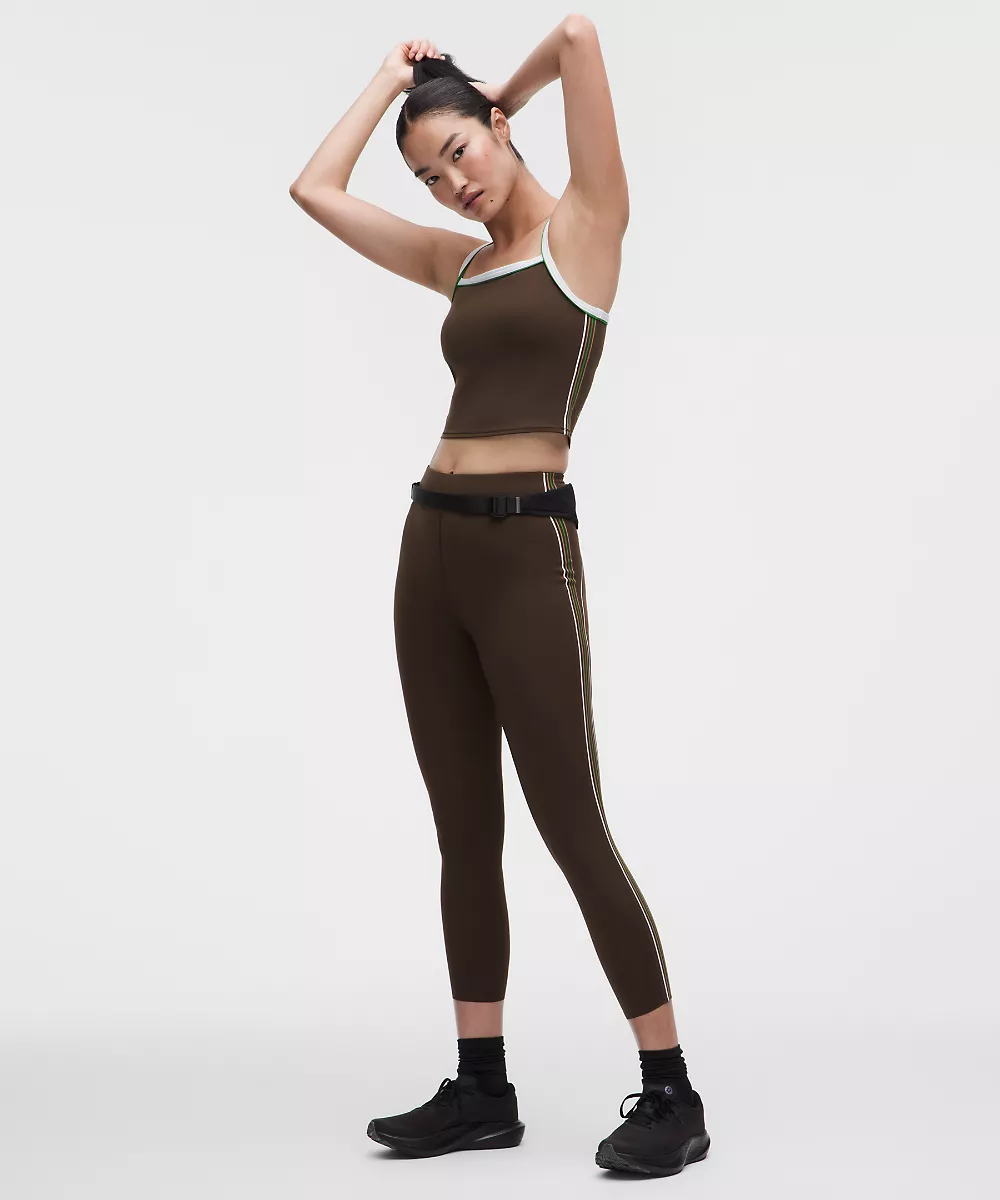 Legging taille haute Nulux à bande latérale 25" — Walnut Crunch/White/Sand/Chameleon, view 1