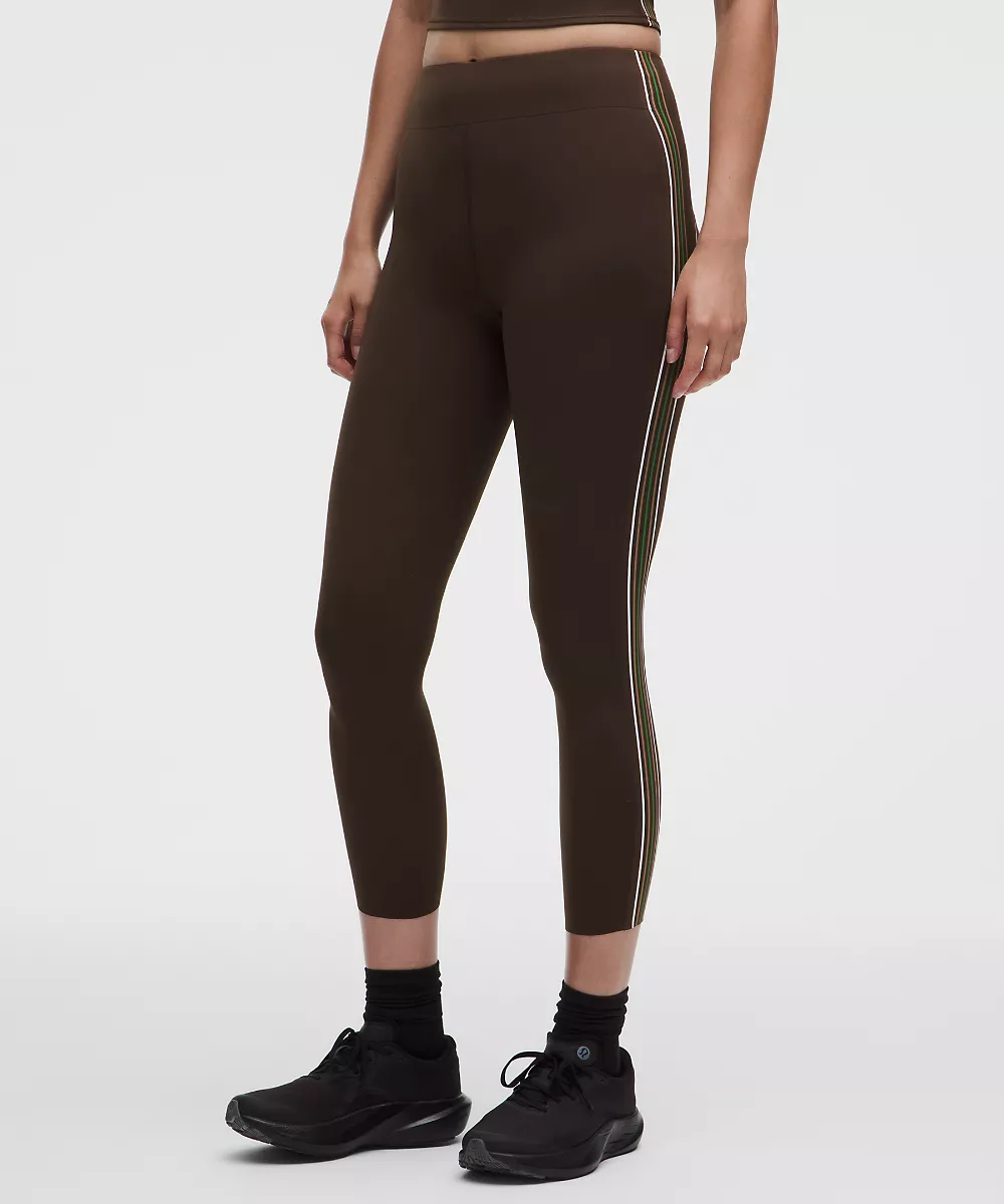 Legging taille haute Nulux à bande latérale 25" — Walnut Crunch/White/Sand/Chameleon, view 2