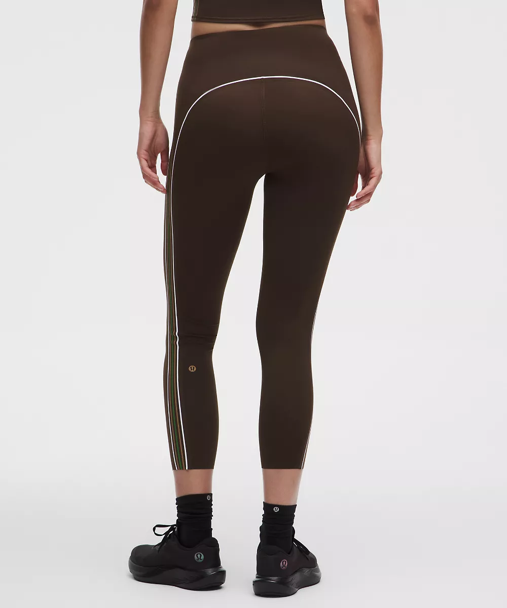 Legging taille haute Nulux à bande latérale 25" — Walnut Crunch/White/Sand/Chameleon, view 3