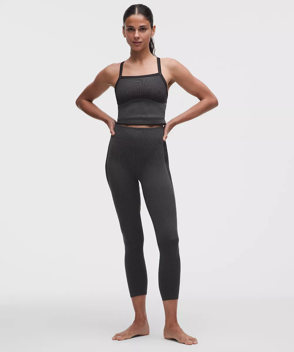 Legging de yoga taille haute Salutations 25" — Black/Onyx Grey, view 1