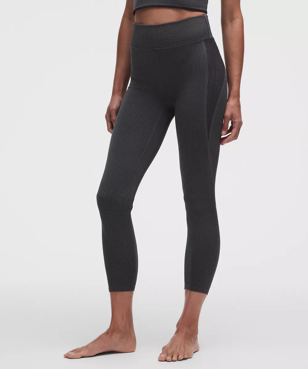 Legging de yoga taille haute Salutations 25" — Black/Onyx Grey, view 2