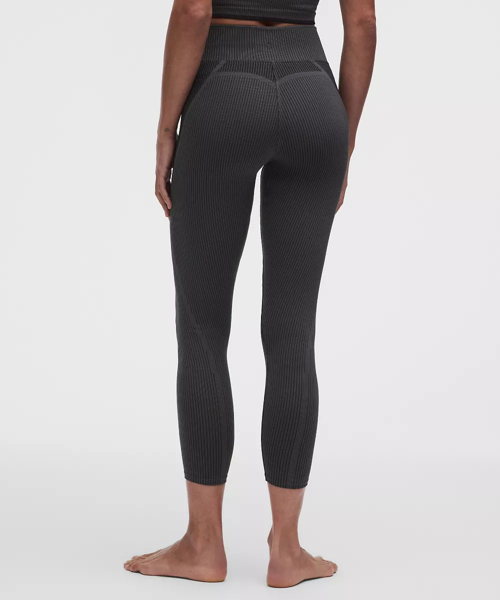 Legging de yoga taille haute Salutations 25" — Black/Onyx Grey, view 3