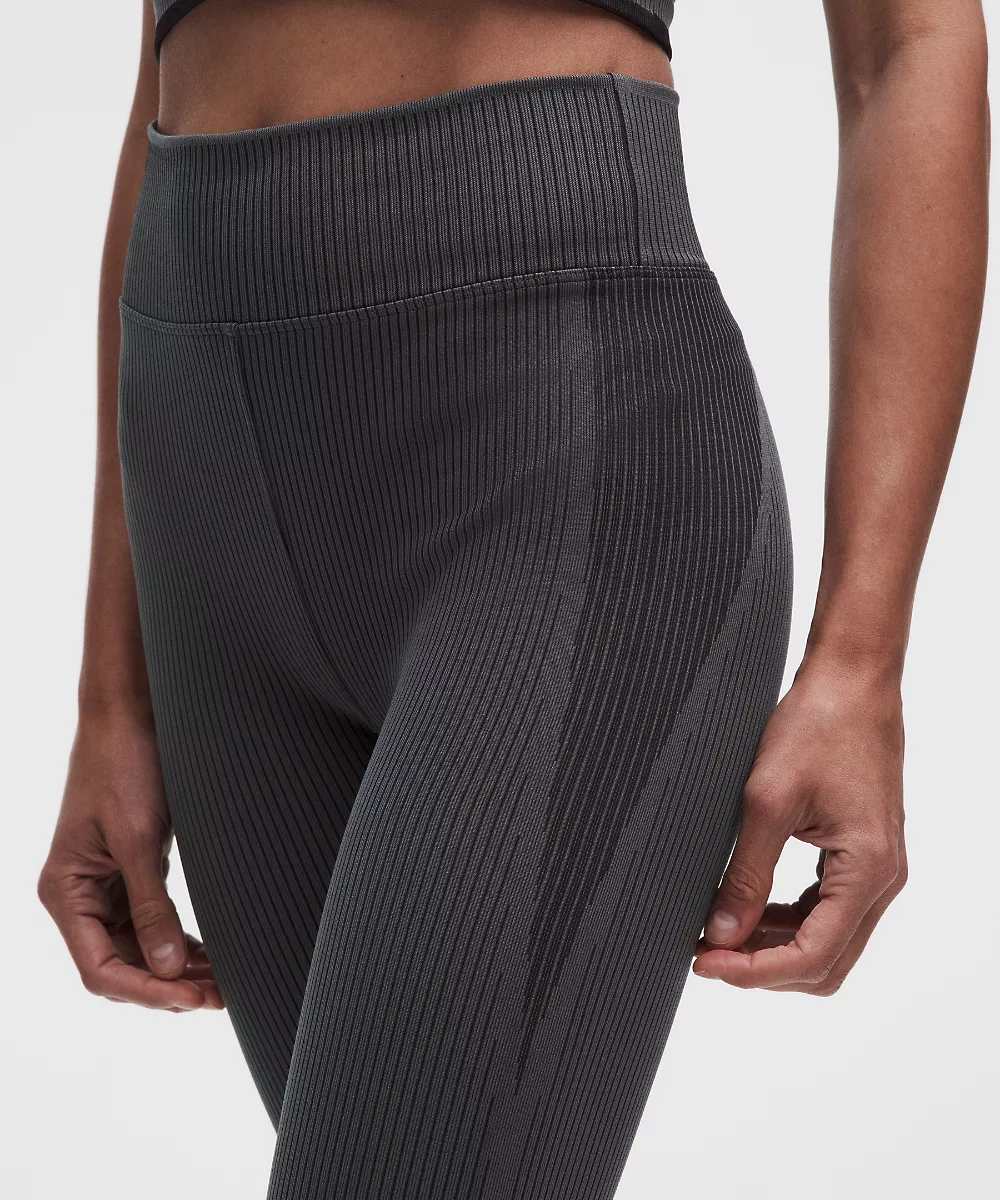 Legging de yoga taille haute Salutations 25" — Black/Onyx Grey, view 4