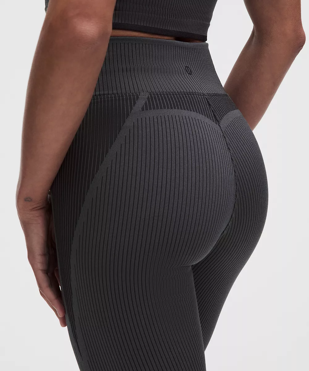 Legging de yoga taille haute Salutations 25" — Black/Onyx Grey, view 5