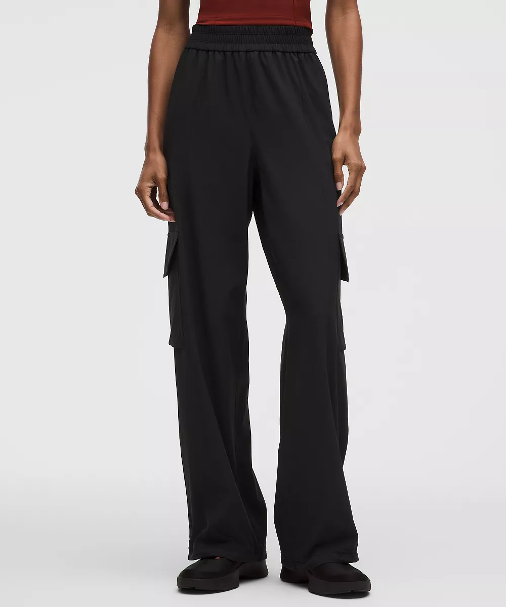 Pantalon cargo taille haute Breezily — Black, view 2