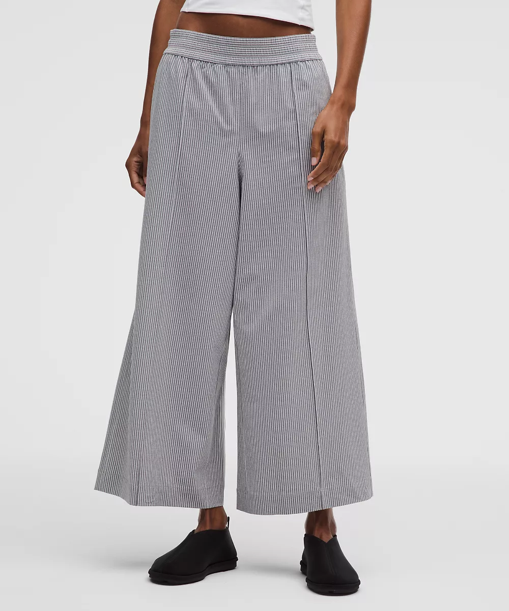Pantalon court taille mi-haute Breezily — Hype Stripe Raceway Grey White, view 2