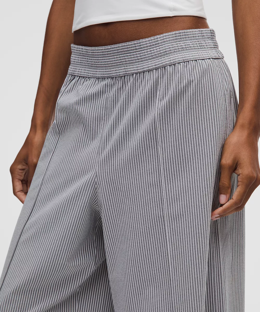 Pantalon court taille mi-haute Breezily — Hype Stripe Raceway Grey White, view 4